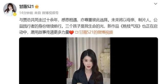 财富管理师｜甘薇宣布和贾跃亭离婚！否认转移资产、拿走40亿元(图1)